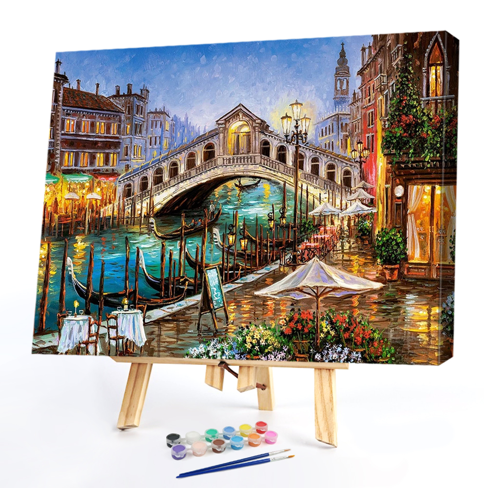 

40x50cm - Paint By Numbers Boat Bridge, 501 Original