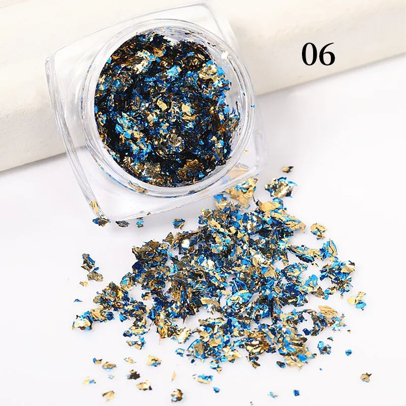 Aluminum Foil Sequins For Nails Gold Silver Irregular Glitter Flakes Mirror Chrome Powder Manicures Winter Decorations Tools-Nail Inspo