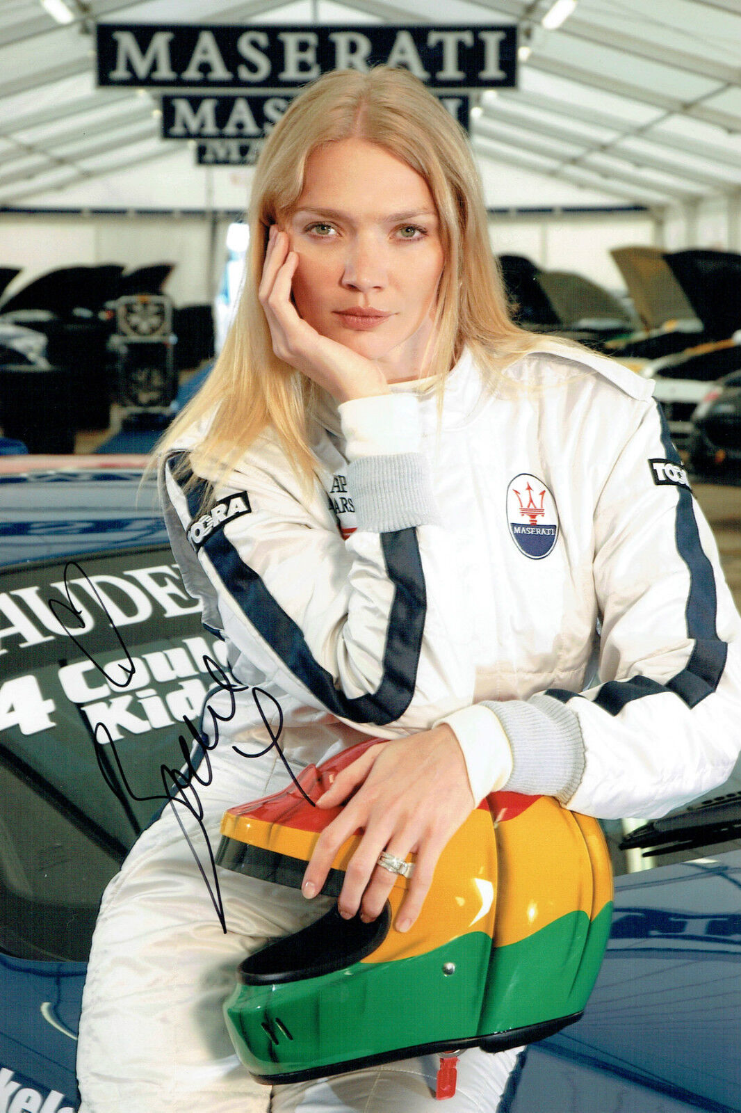 Jodie KIDD SIGNED Autograph 12x8 Photo Poster painting AFTAL COA Sexy Model MASERATI Racing