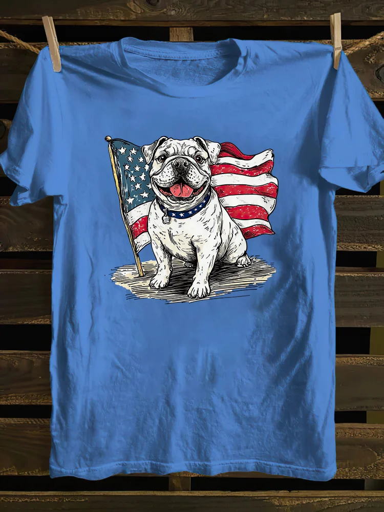 Bulldog 4th Of July T-shirt