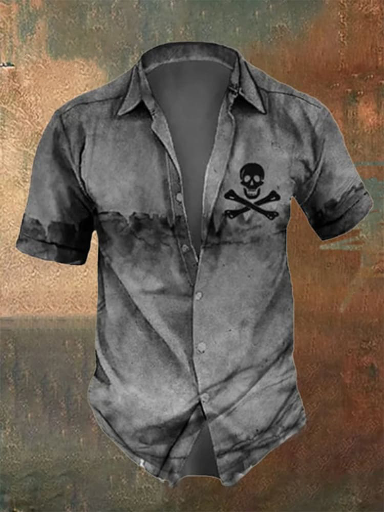 Vintage Skull Hawaiian Shirt / TECHWEAR CLUB / Techwear
