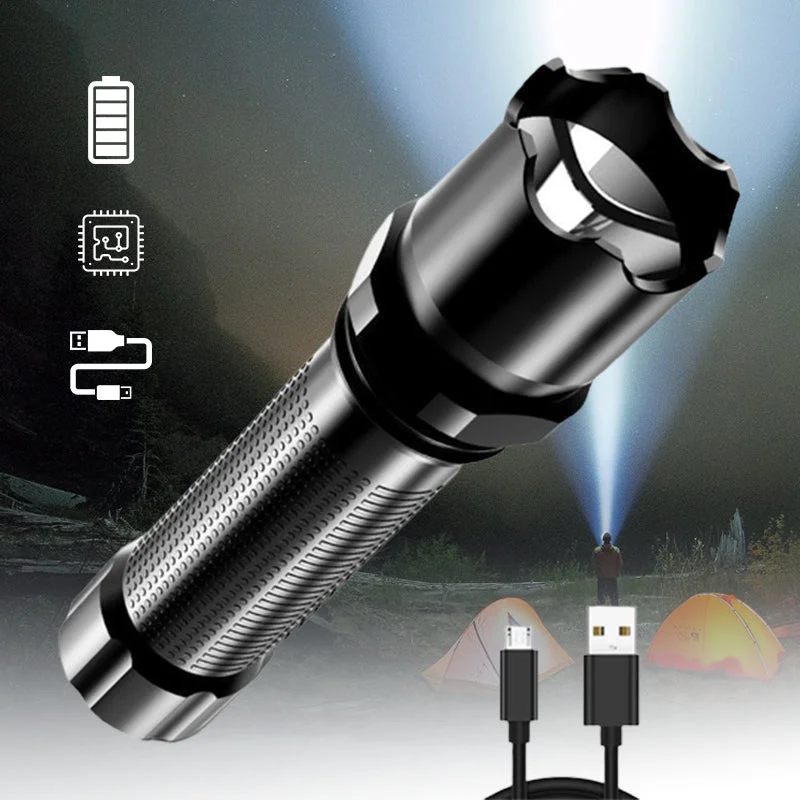 USB Chargeable Portable Outdoor Flashlight