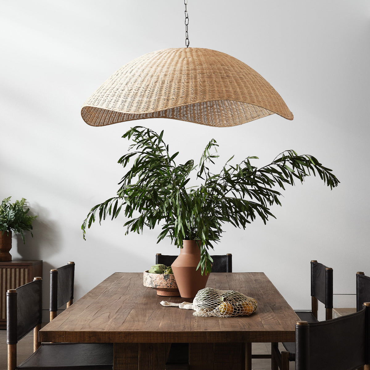 Natural Woven Rattan Handmade Hanging Lamp