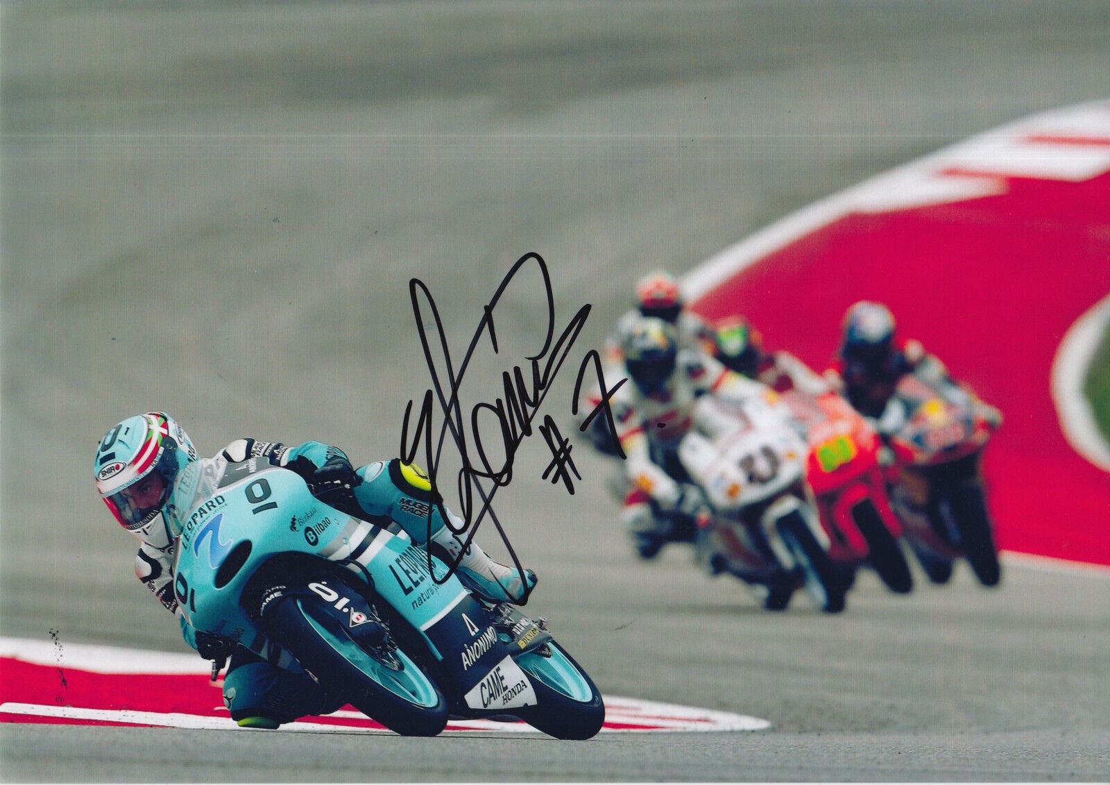 EFREN VAZQUEZ HAND SIGNED LEOPARD RACING 12X8 Photo Poster painting MOTOGP, BSB, WSBK 1.