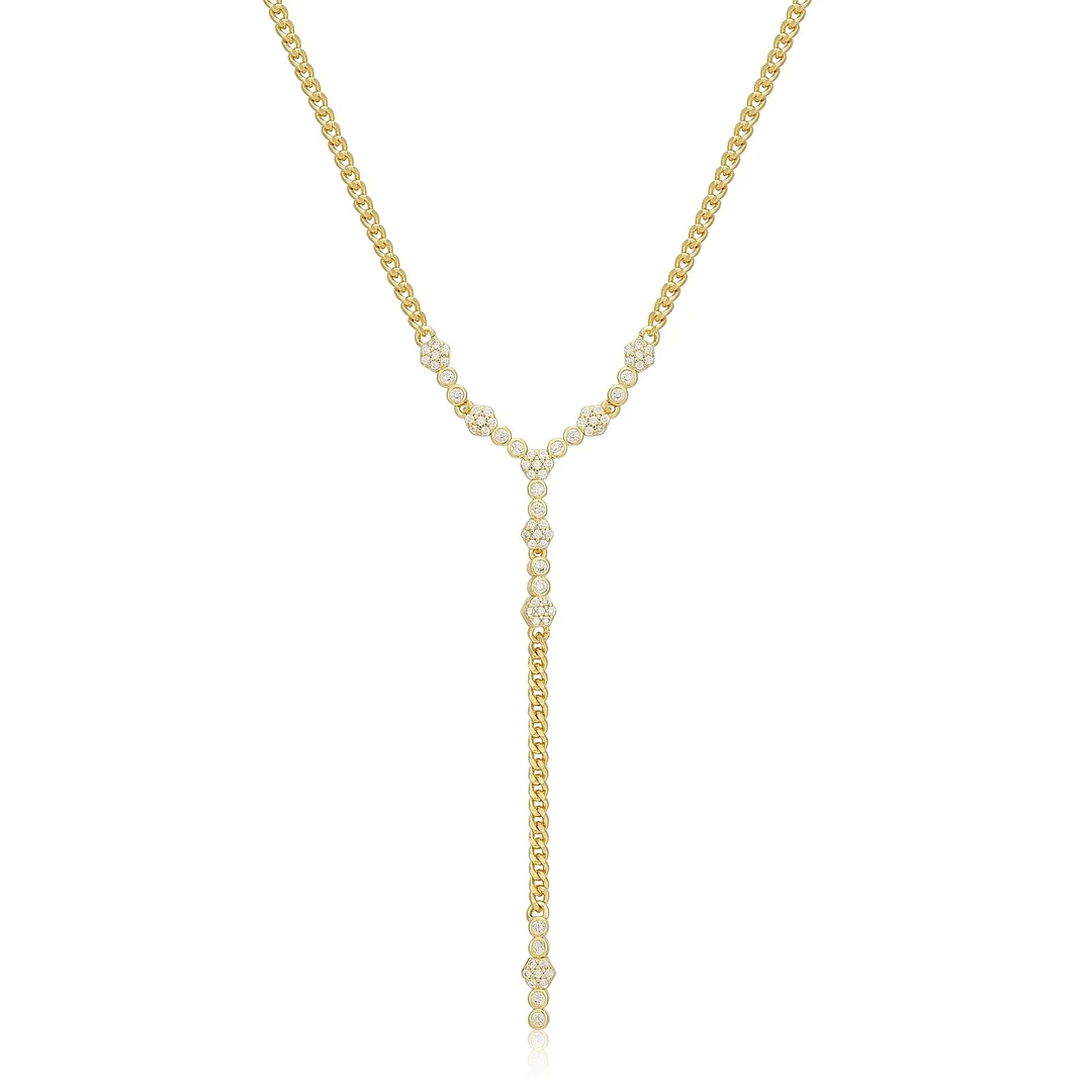 Women's Zircon Oval Round Pendant Necklace