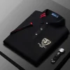 New men's solid color casual high-end polo shirt