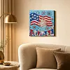 Framed American Flag - DIY Button Art Painting Kit for Creativity DIY Pearl Dot Crafts for Gift Home Wall Decor 30*30CM