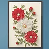 Diamond Painting-DIY Sparkling Special Shaped Pearl Drill White and Red Daisies(30x40cm)