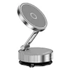 Magnetic Vacuum Suction Car Phone Holder 360 Rotatable Car Phone Mount (Silver)