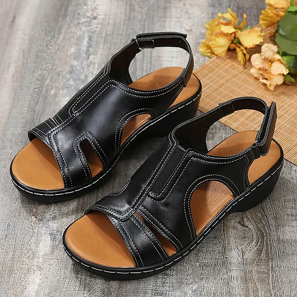 Womens Premium Leather Arch Support Orthopedic Sandals