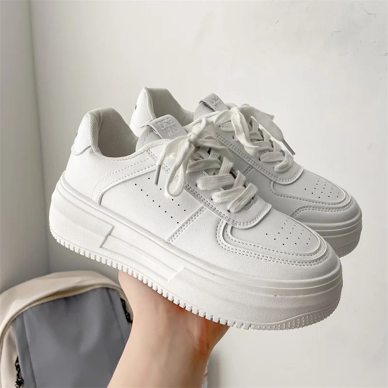 Yyvonne Bottom Height Small White Shoes Light Luxury High-End Old Dad Shoes Women's Single Shoes Summer Lace Breathable Leisure Sports Shoes
