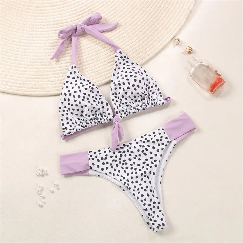 2022 Bikinis Micro Thong Bandage Adjustable Swimsuti Sexy Swimwear Women Summer Bikini Set Floral Print Biquini Beach Wear