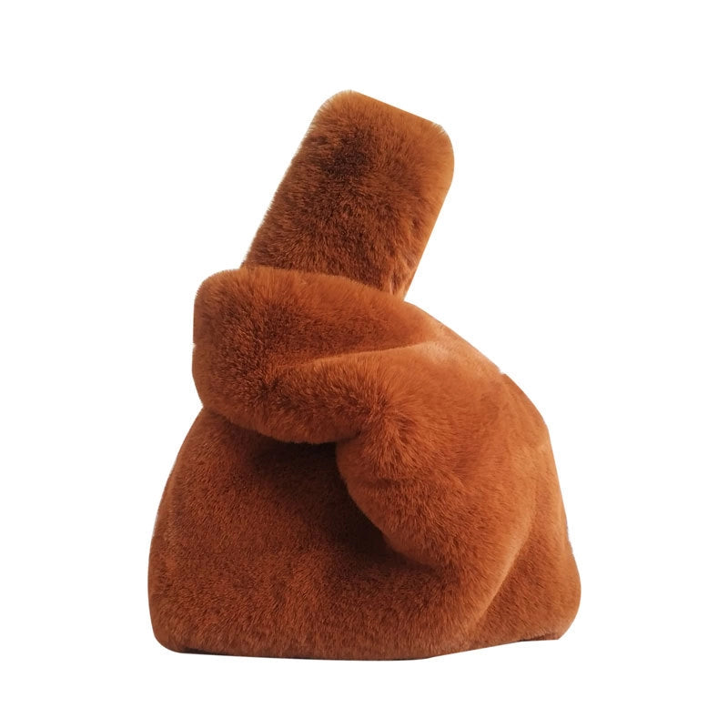 Furry Korean Style Autumn And Winter Imitation Rex Rabbit Fur Handbag Cute Plush Vest Bag For Women