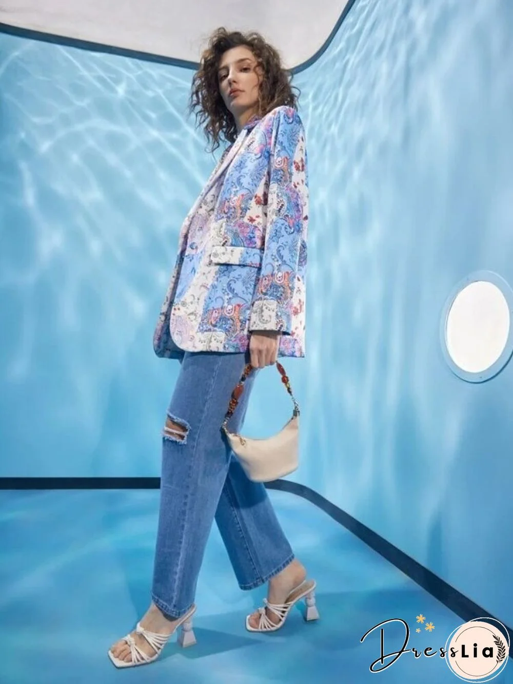 Spring And Summer Women's Suit Jacket One Button Printing Fashion Trend Temperament Commuter Women's Casual Small Suit Jacket