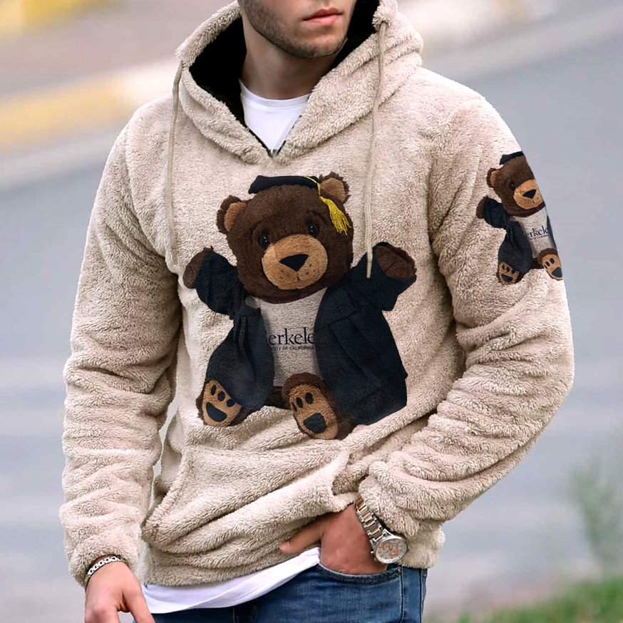 Cute Bear Lamb Wool Warm Sweatshirt、、URBENIE