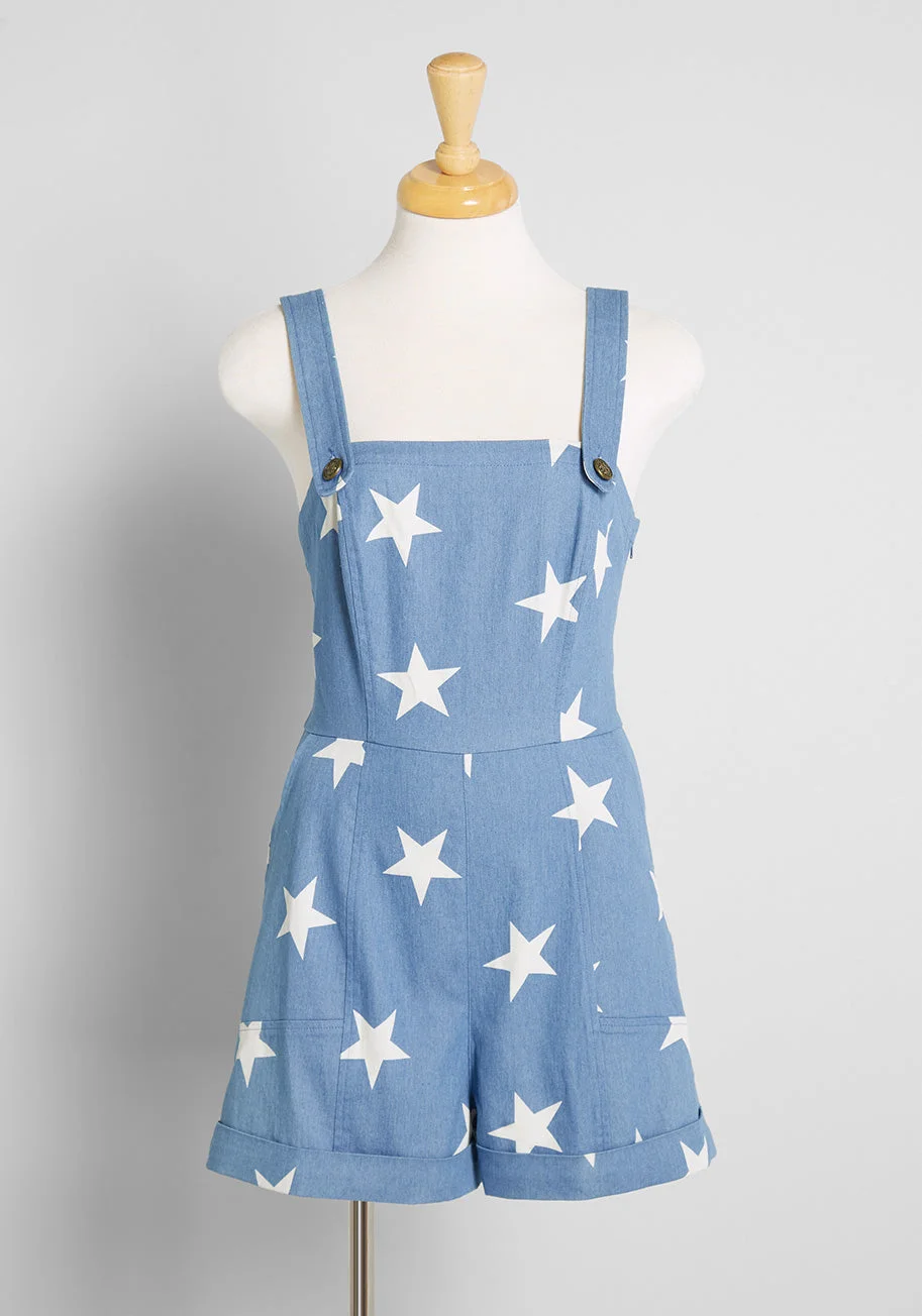 Splendidly Star Spangled Shortalls