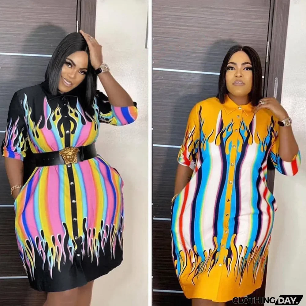 Plus Size Printed Casual Dress