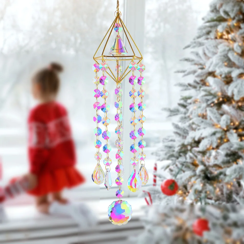 Wind Chime Pipa Prisms Crystals Catcher Hanging Drop Chandelier Ornaments