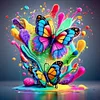 Diamond Painting-DIY Full Round Drill Colorful Butterfly