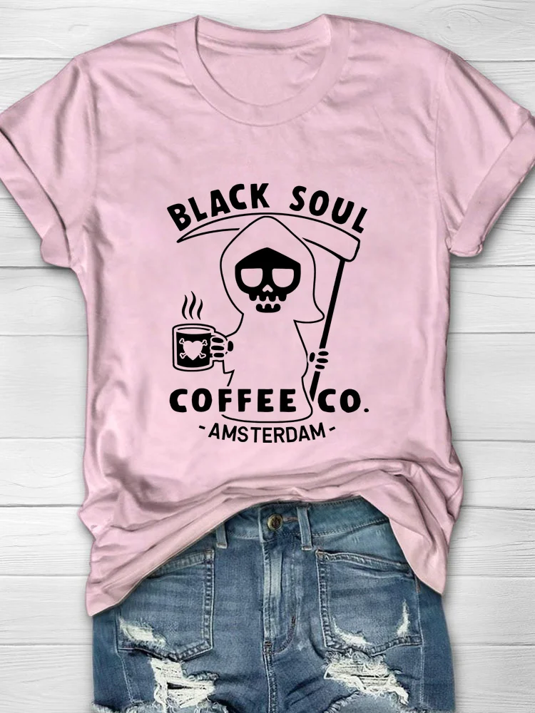 Eagerlys Black Soul Coffee Cafe T-shirt Eagerlys