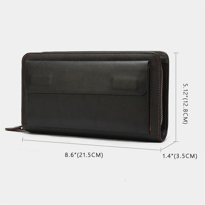 Card Holder Contrast Color Soft Leather Currency Pocket Zipper Closure Wallet