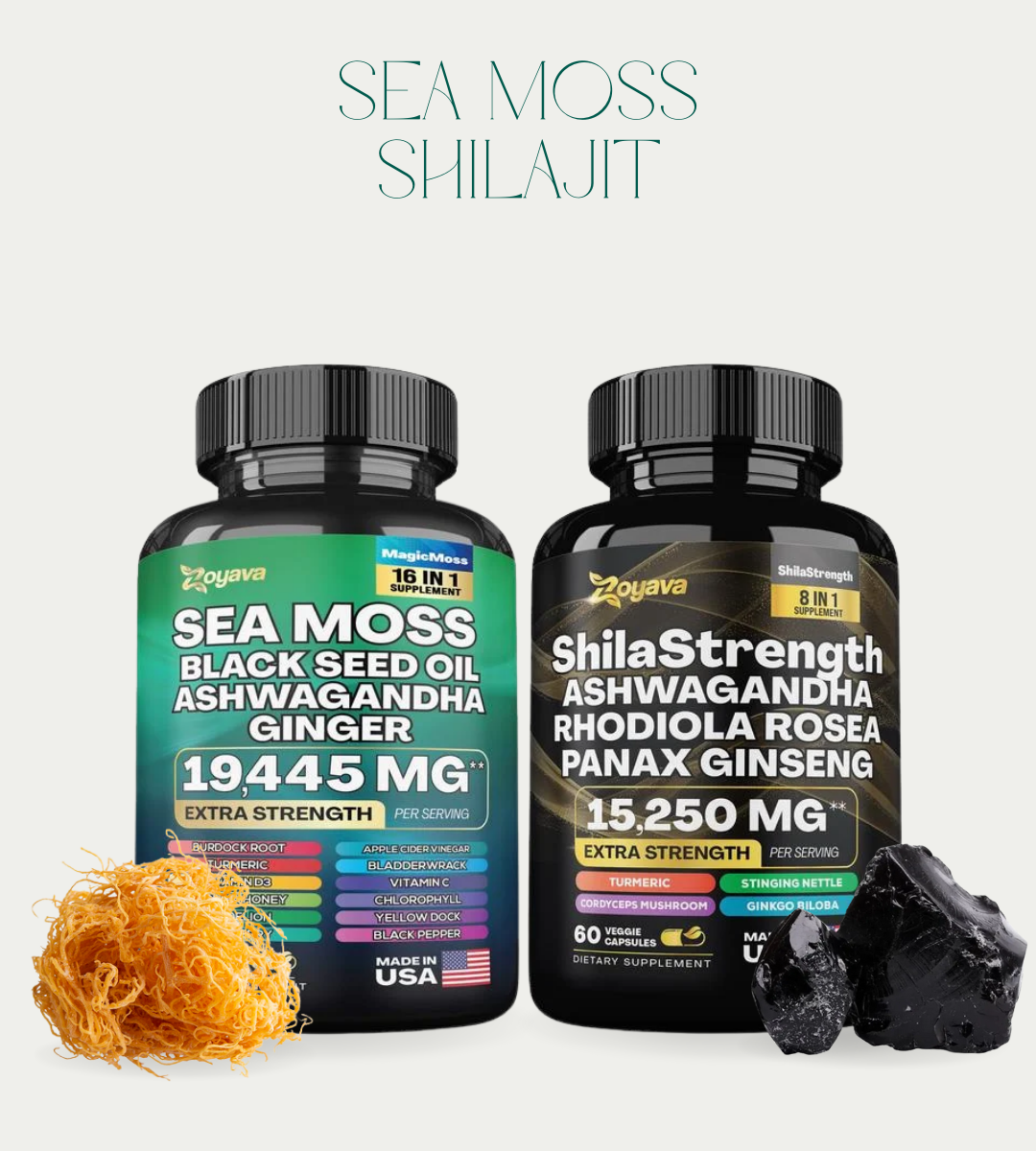 Sea Moss 16-in-1 & Shilajit 8-in-1: Unlock Peak Performance with Our All-in-One Super Blend