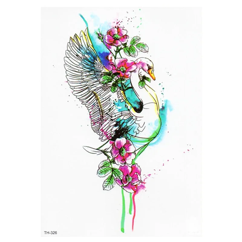 Waterproof Temporary Tattoo Sticker Butterfly Flower Wing Fake Tatto Flash Tatoo Tatouage Temporaire Back Chest For Women Girl