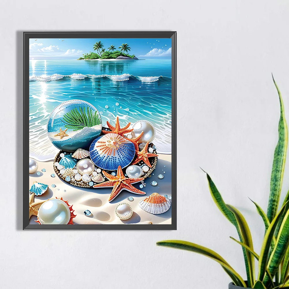 Diamond Painting - Partial Special Shaped Drill - Seashell(Canvas|30*40cm)