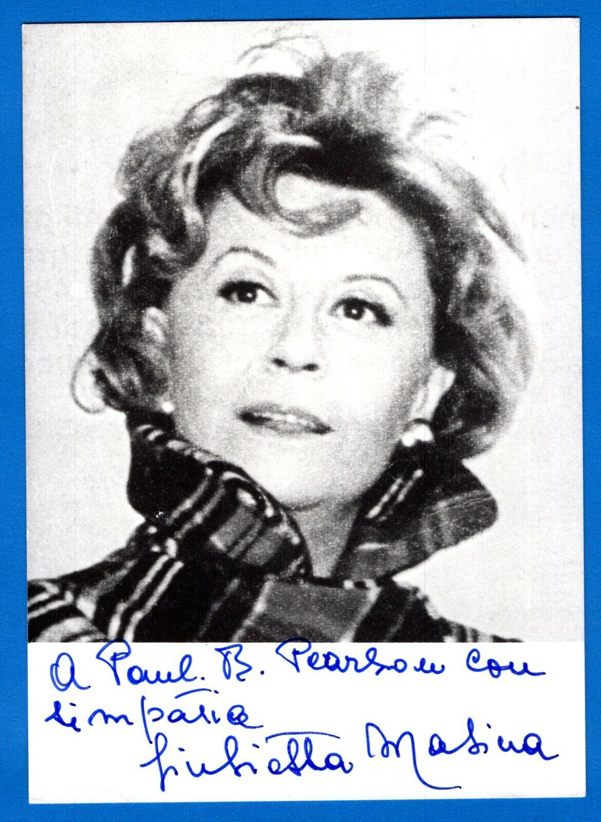 Giulietta Masina Italian Actress Hand Signed Autograph 4x5.75 Photo Poster painting