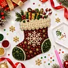 Framed Christmas Stockings - Pearls Painting Kit DIY Diamond Painting Pearl Dot Crafts 20x20CM