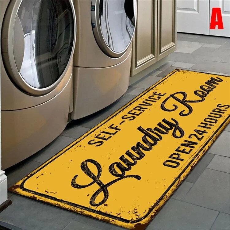 Non-Slip Floor Mat Laundry Room Mat Entrance Doormat Self-Service Laundry Bath Mat Carpet Laundry Room Decor Balcony Rug 112