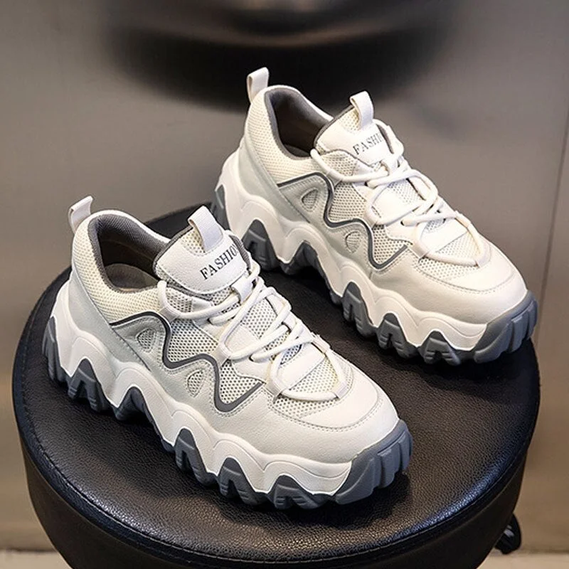 Cxjywmjl Women Platform Sneakers Spring Korean Version Casual Shoes Fashion Thick Bottom Vulcanized Shoes Women Autumn Sneakers