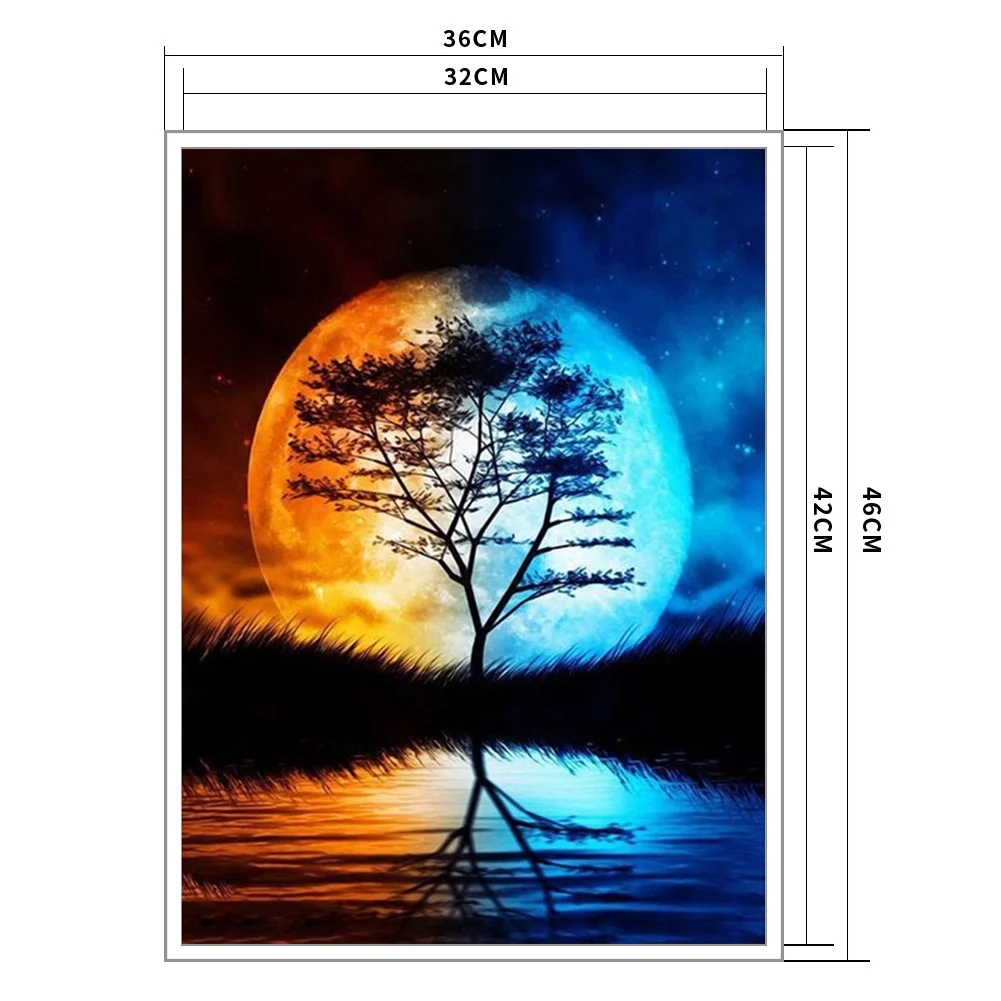 11CT Stamped Cross Stitch - Moon Tree(Canvas|36*46CM)