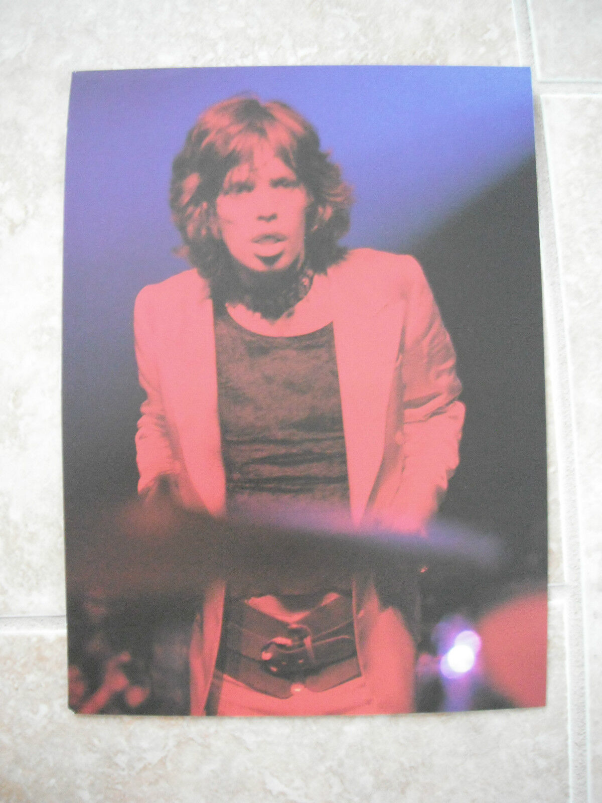 Rolling Stones Mick Jagger Vintage Candid Coffee Table Book Photo Poster painting #7