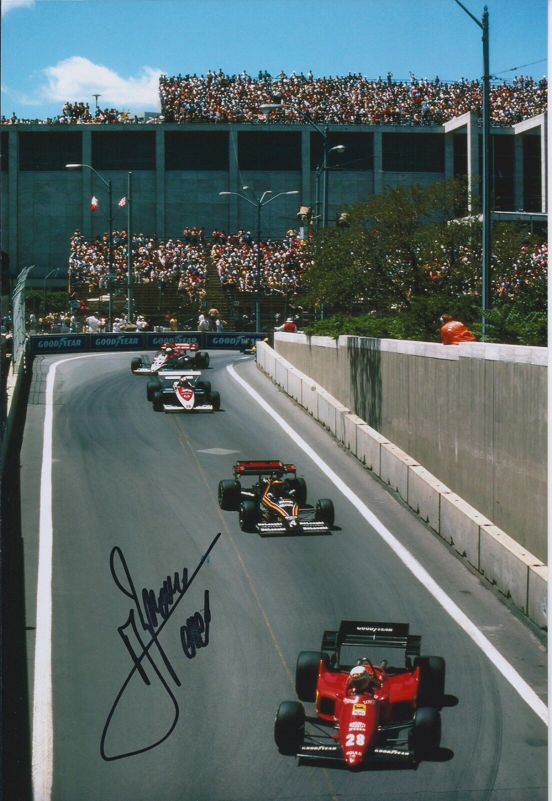 Rene ARNOUX Signed FERRARI Formula 1 Autograph 12x8 Photo Poster painting AFTAL COA F1 Detroit