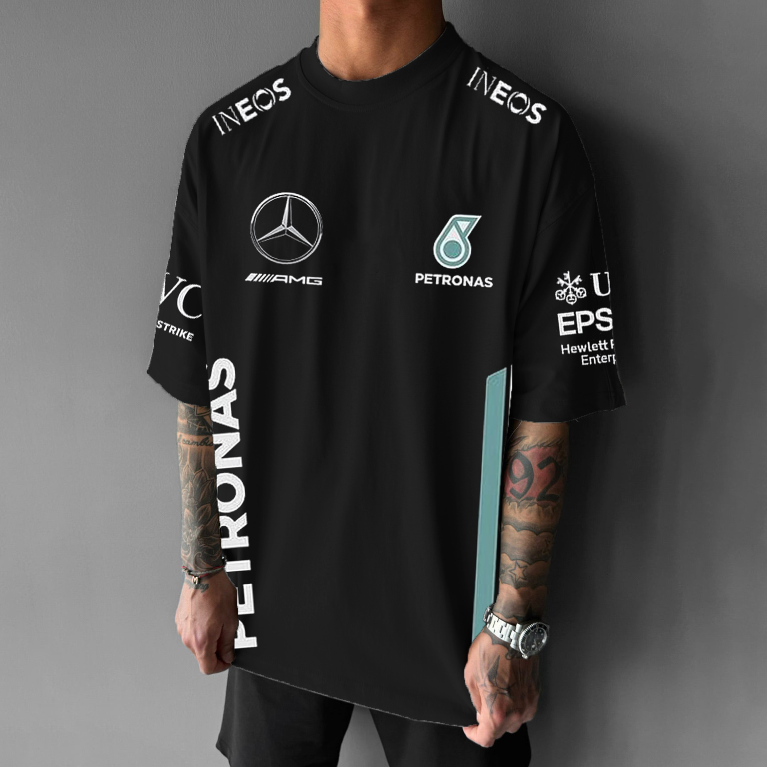 Unisex Racing Movie Team Logo Print Oversized T-Shirt / TECHWEAR CLUB / Techwear
