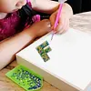 >SALE<DIY Pocket Mirror Handmade Gem Keychains Letters Lady Bag Pendant 60x70mm (F)