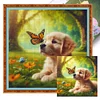 (US Only)Dog Printed Cross Stitch Kit 40x40cm DIY 14CT Thread Art Needlework Decor