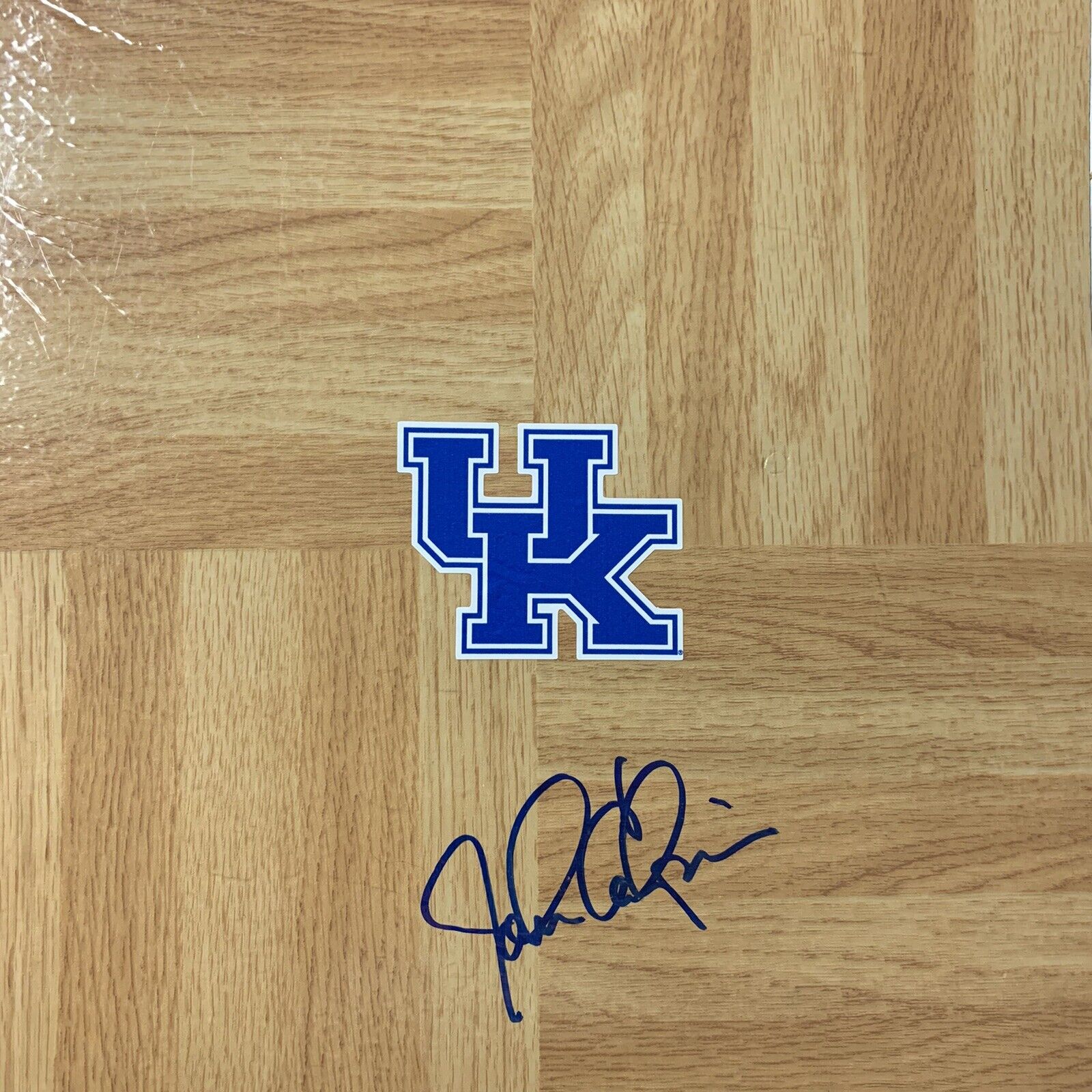 JOHN CALAPARI SIGNED 12x12 FLOORBOARD KENTUCKY WILDCATS HEAD COACH AUTOGRAPH COA