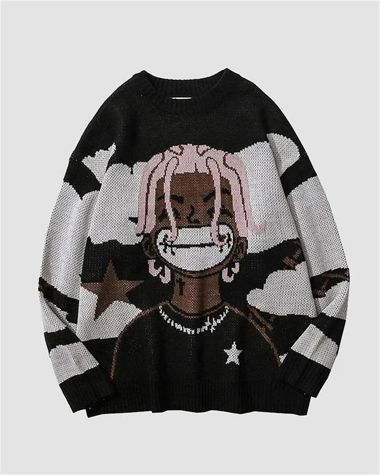 Hip Hop Anime Graphic Sweater