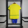 2002 Retro Kids Size Brazil Home Soccer Jersey 
