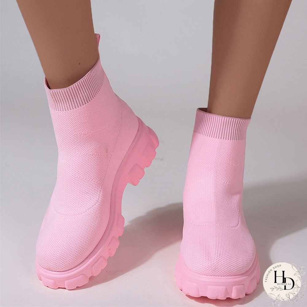 Apricot Casual Daily Patchwork Solid Color Round Keep Warm Comfortable Shoes