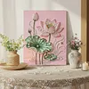 Pink Lotus DIY Perlen-Malset f&uuml;r Wanddekoration f&uuml;r Erwachsene 40x50 cm mit Rahmen