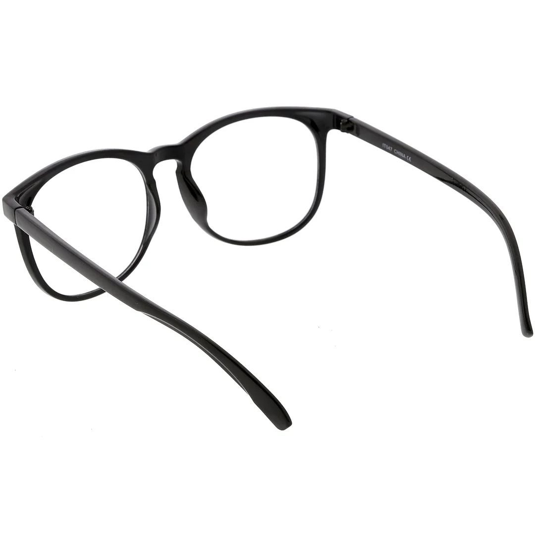 Classic Horn Rimmed Square Eyeglasses Clear Lens 54mm