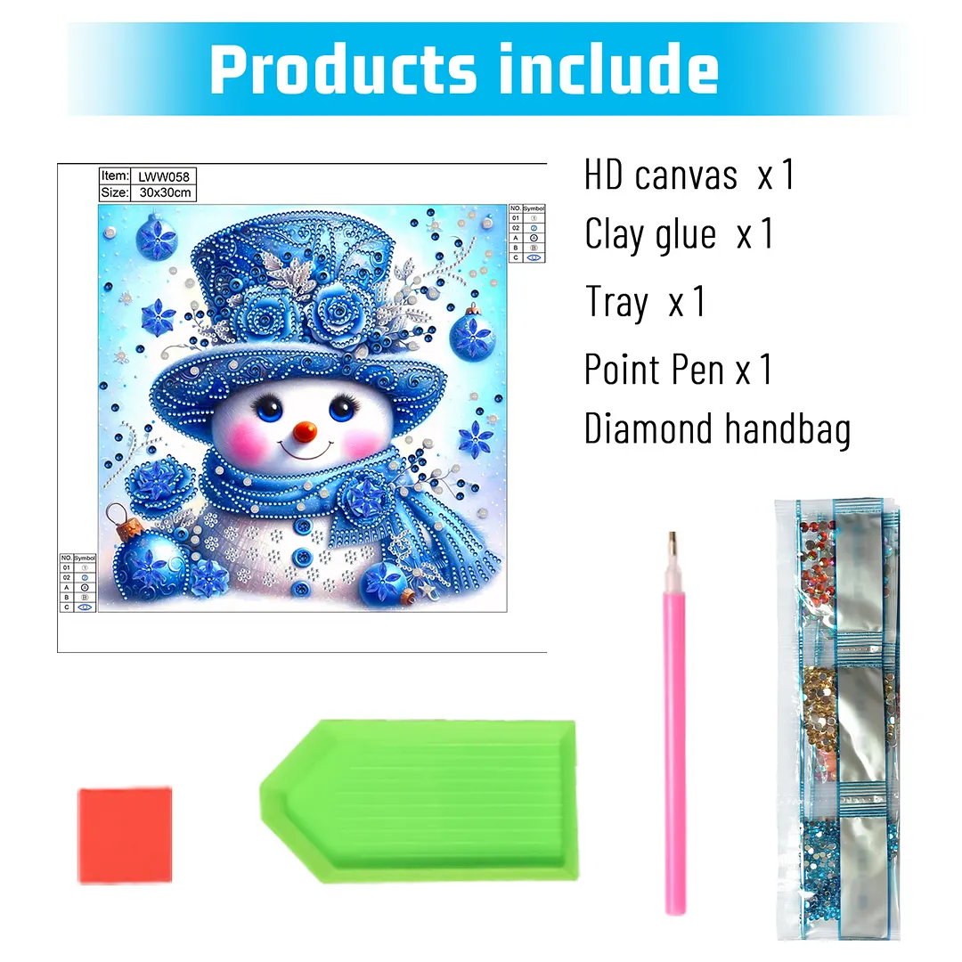 Snowman - Diamond Painting - Partial Special Shaped Drill (Canvas|30*30cm)