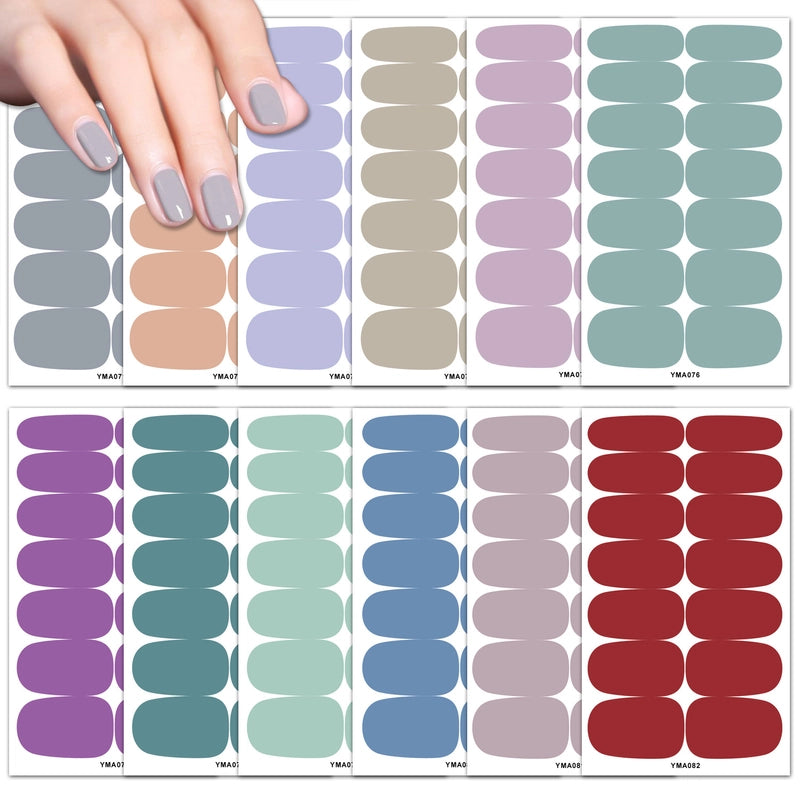 Nail Stickers Hot Solid Color Nail Stickers Simple Waterproof Nail Full Stickers Candy Color YMA Series