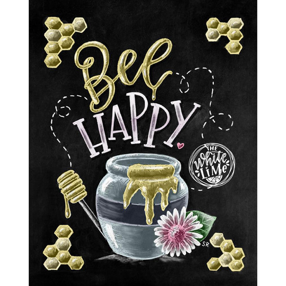 

30*40CM-Round Drill Diamond Painting-Bee Happy, 501 Original