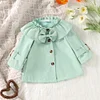 Baby Girl Solid Ruffle Bowknot Coat Jacket