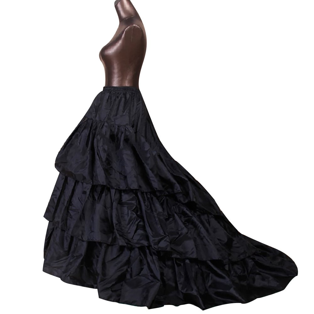 Ruffled Women Boned Petticoat ElasticWaist Bridal Skirt Novameme