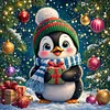 Diamond Painting -DIY Round Drill Christmas Penguin(40x40cm)